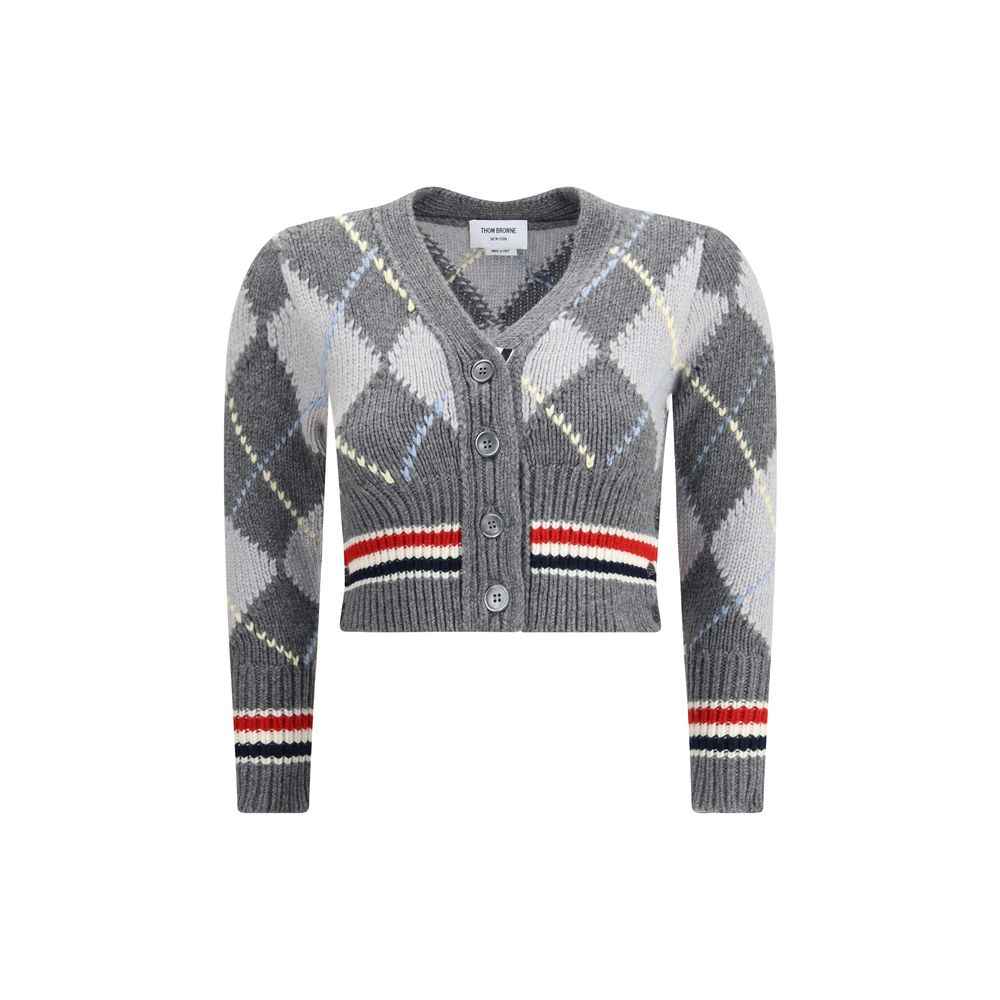 Thom Browne Gray Fleece Wool Cardigan