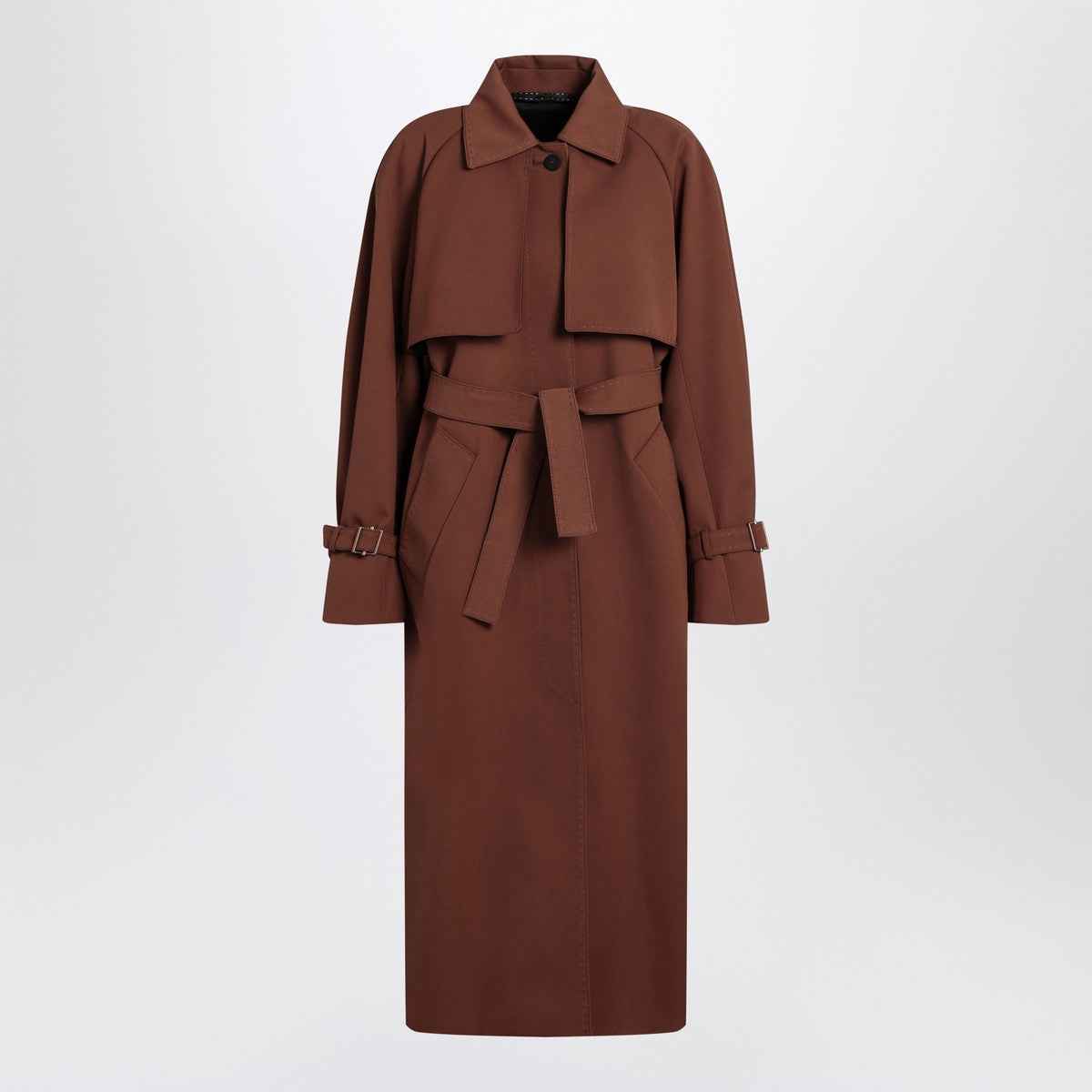 Max Mara Atelier Brown rainproof gabardine trench coat