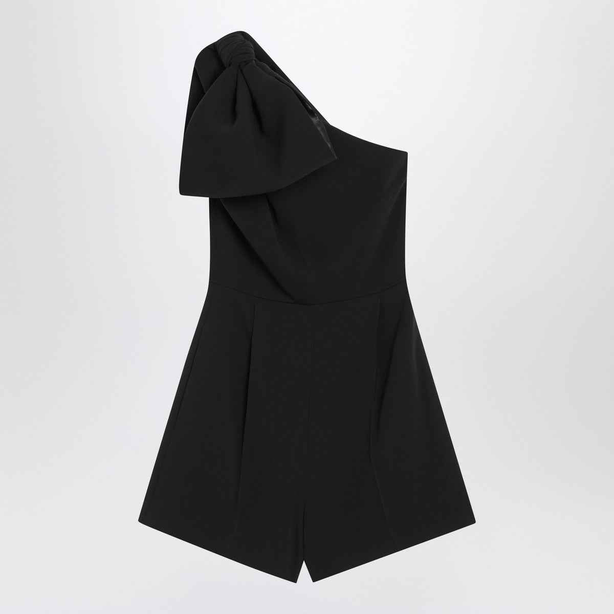 Max Mara Pianoforte One-shoulder short jumpsuit in black cady