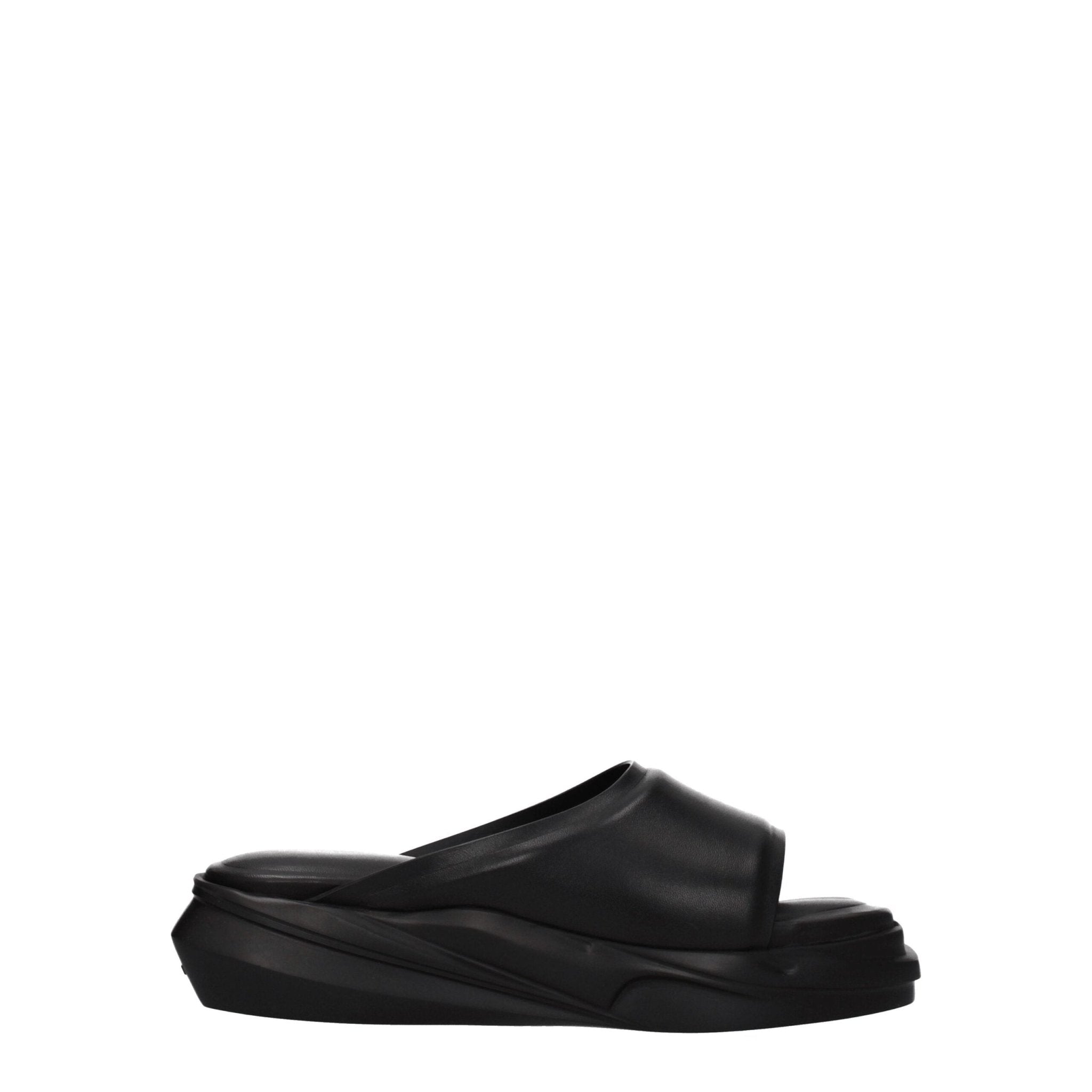 Alyx Black Leather Slippers - HOLLIN STUDIO