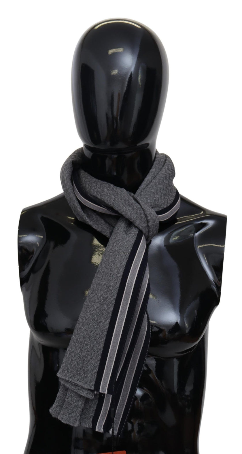 Missoni Gray Stripes Pattern 100% Wool Unisex Neck Wrap Scarf