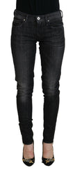 Fiorucci Black Cotton Low Waist Skinny Women Casual Jeans