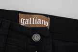 John Galliano Black Cotton Mid Waist Skinny Slim Fit Denim Jeans