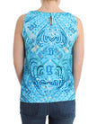 John Galliano Blue printed tank top