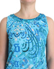 John Galliano Blue printed tank top
