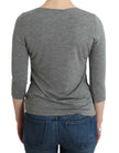 Cavalli Gray 3/4 sleeves jumper top