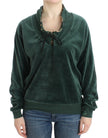 Cavalli Green velvet cotton sweater
