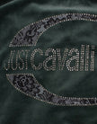 Cavalli Green velvet cotton sweater