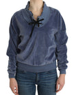 Cavalli Blue velvet cotton sweater