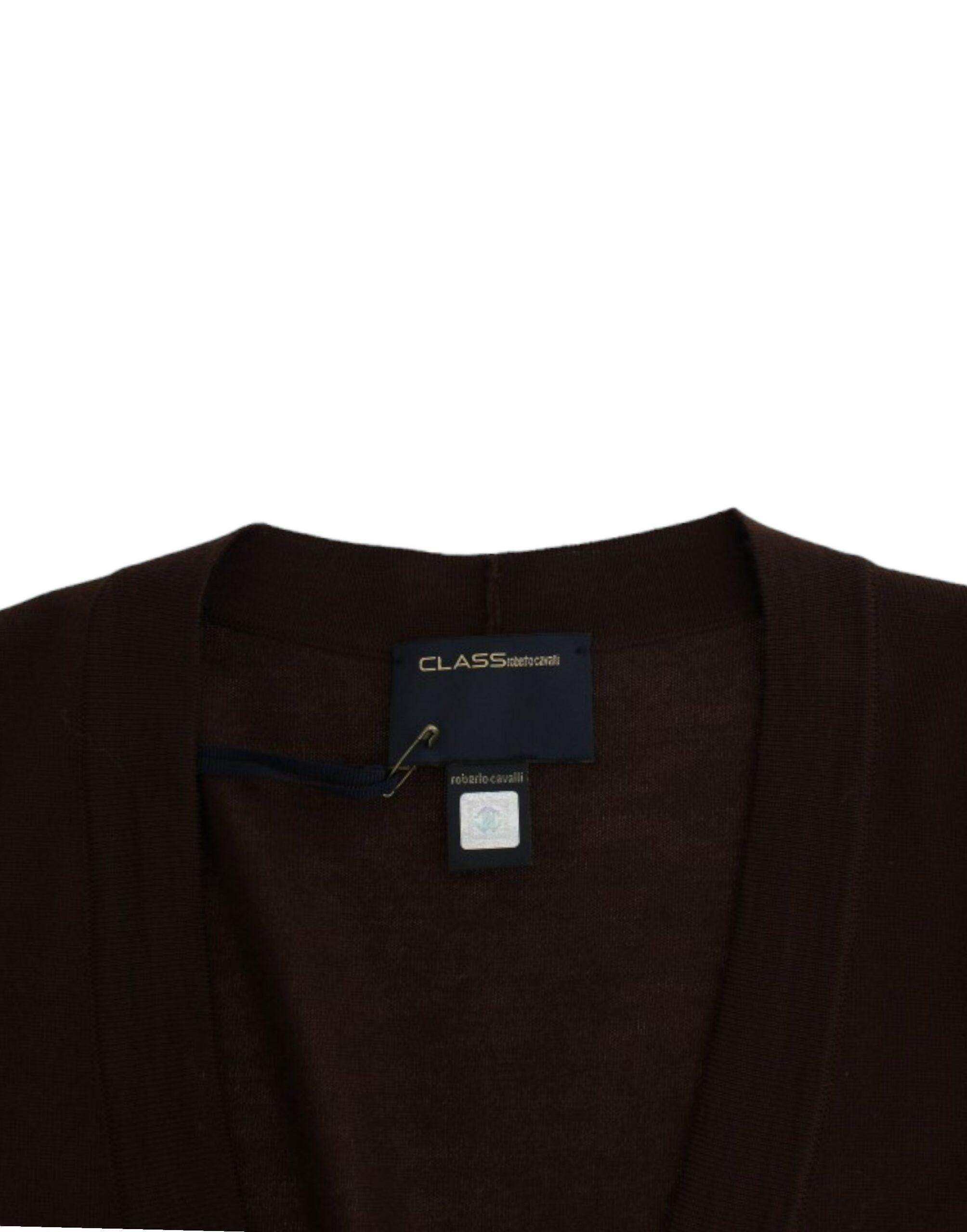 Cavalli Brown cropped wool cardigan