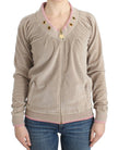 Cavalli Beige velvet zipup sweater