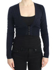 Cavalli Blue cropped wool cardigan