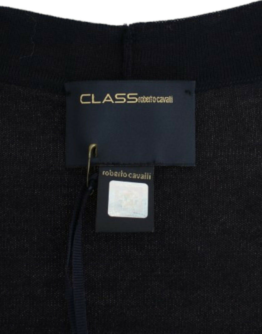 Cavalli Blue cropped wool cardigan