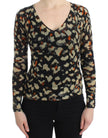Cavalli Multicolor v-neck wool jumper