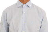 Cavalli Light Blue Cotton Slim Fit Dress Shirt