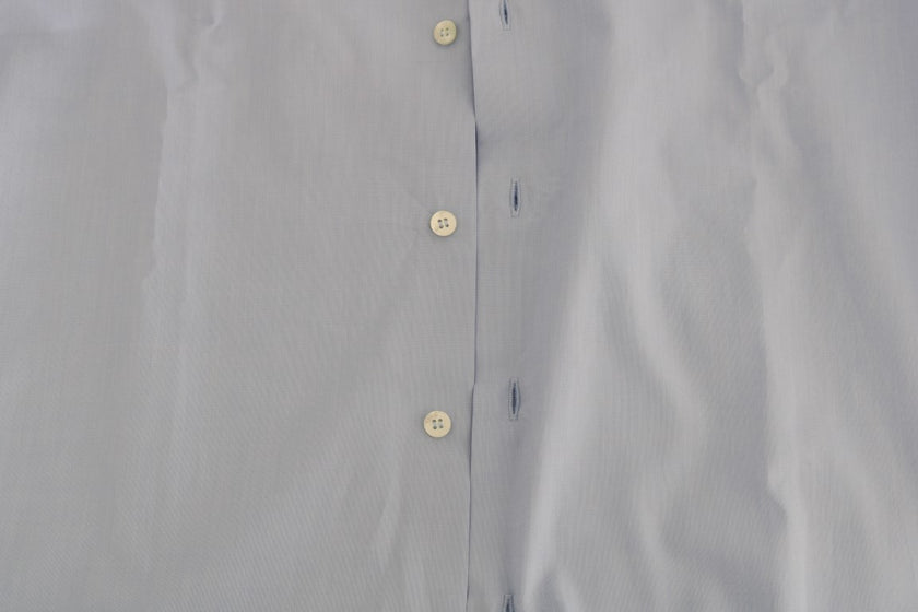 Cavalli Light Blue Cotton Slim Fit Dress Shirt