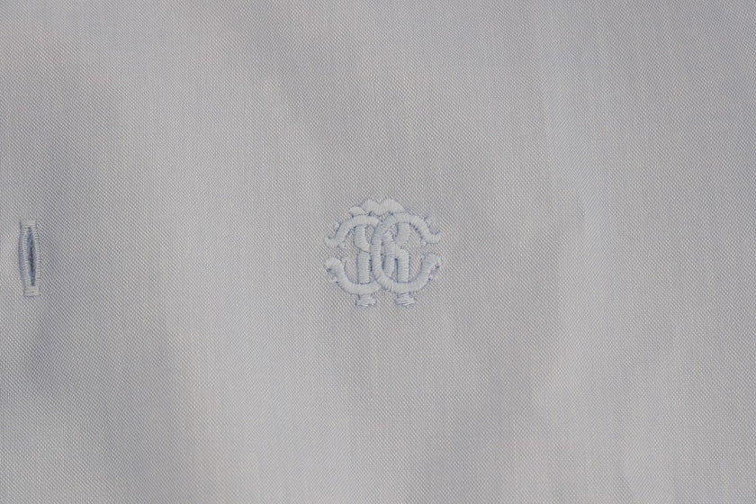 Cavalli Light Blue Cotton Slim Fit Dress Shirt