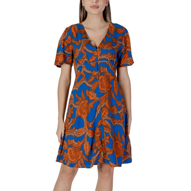 B.Young Blue Viscose Midi Dress