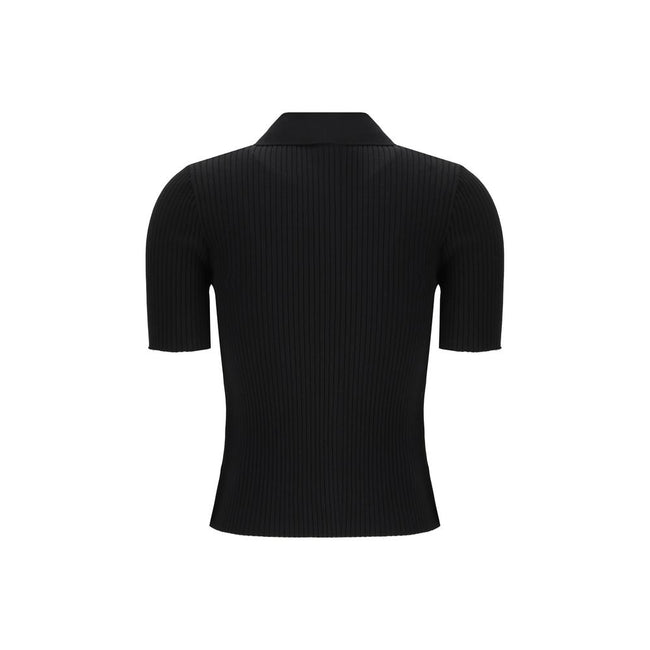 Courrèges Black Viscose Polo Shirt