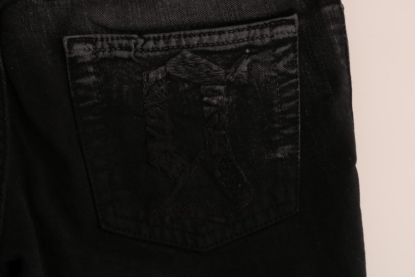 John Galliano Gray Wash Cotton Stretch Regular Fit Jeans