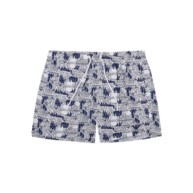 Emporio Armani White Polyester Swim Shorts