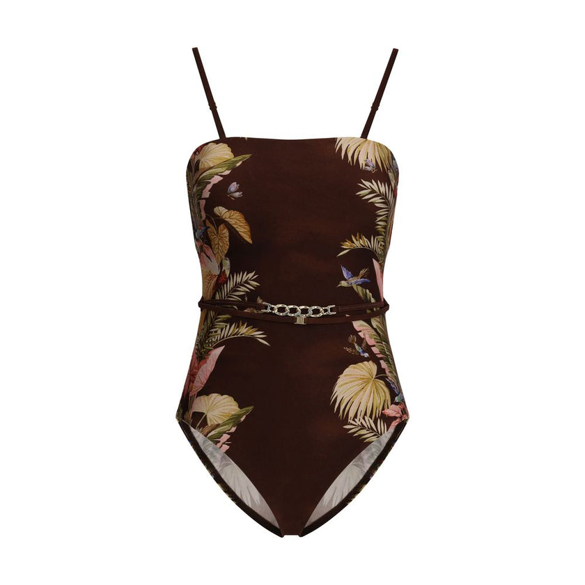 Zimmermann Brown Polyamide One-Piece Swimsuit
