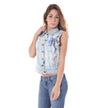 John Galliano Azzurro Cotton Women's Vest