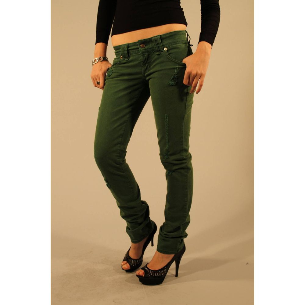 John Galliano Green Cotton Women Jean