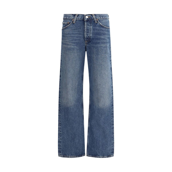 Agolde Blue Cotton Straight-Leg Jeans