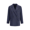 Brunello Cucinelli Blue Cashmere Coat