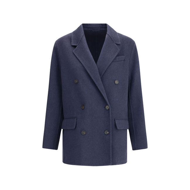 Brunello Cucinelli Blue Cashmere Coat