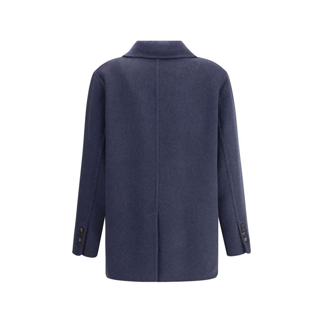 Brunello Cucinelli Blue Cashmere Coat