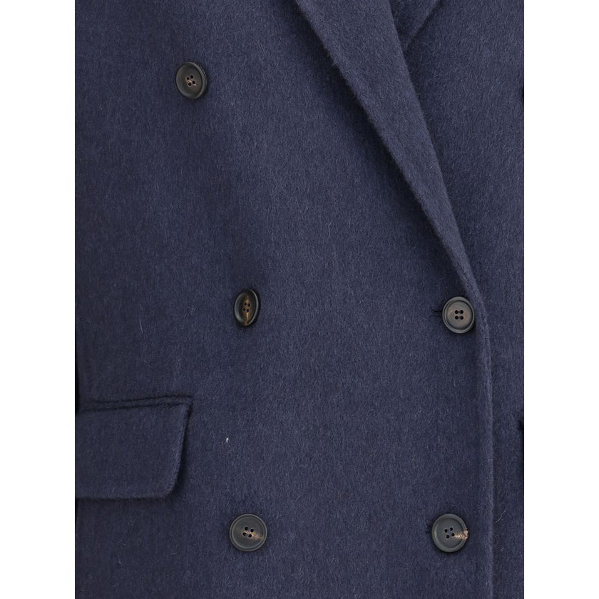Brunello Cucinelli Blue Cashmere Coat