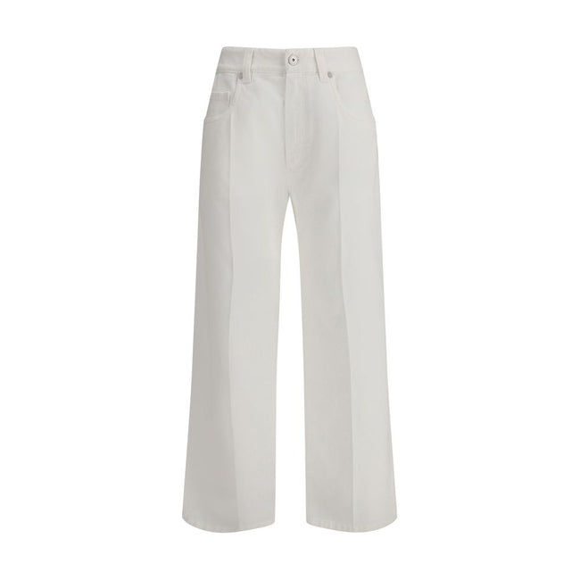 Brunello Cucinelli White Cotton Straight-Leg Jeans