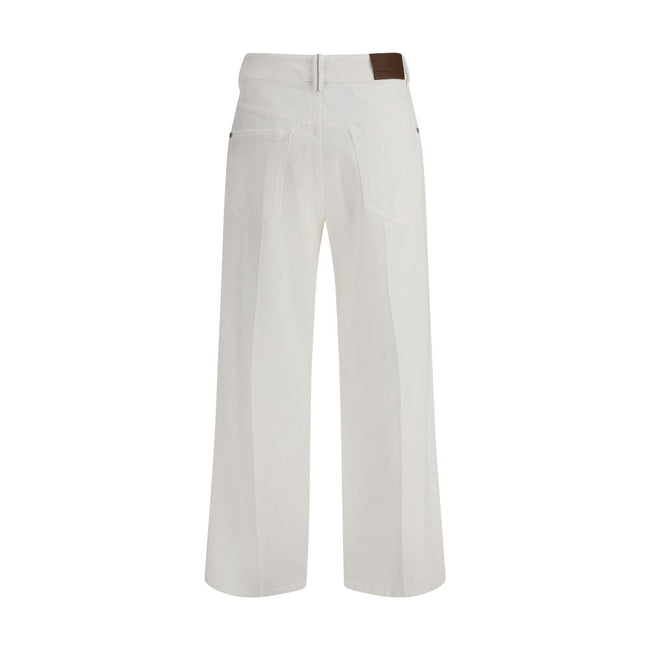 Brunello Cucinelli White Cotton Straight-Leg Jeans