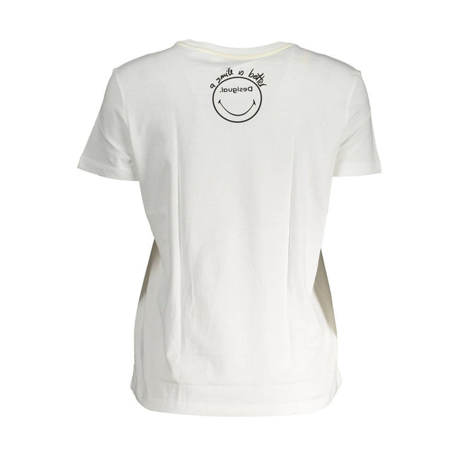 Desigual White Cotton Women T-Shirt