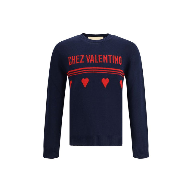 Valentino Blue Fleece Wool Sweatshirt