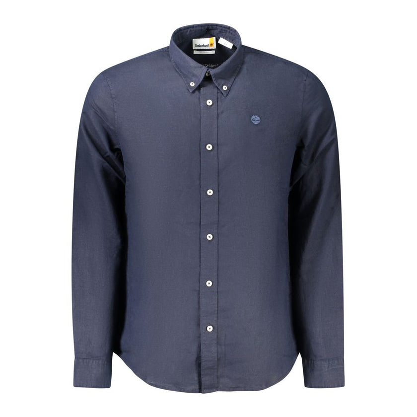 Timberland Blu Linen Men Shirt
