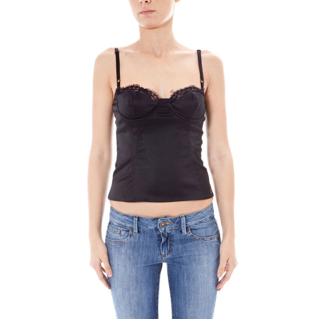 John Galliano Black Polyamide Women Intimate Top