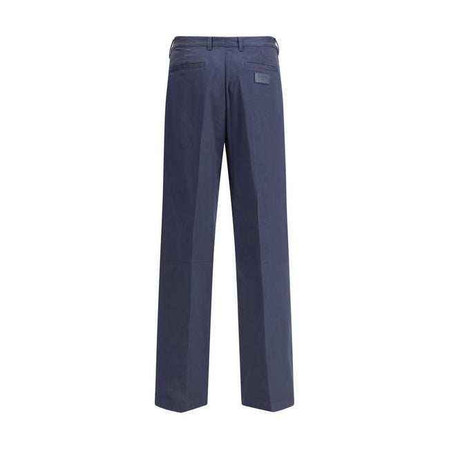 Fendi Blue Cotton Casual Pants