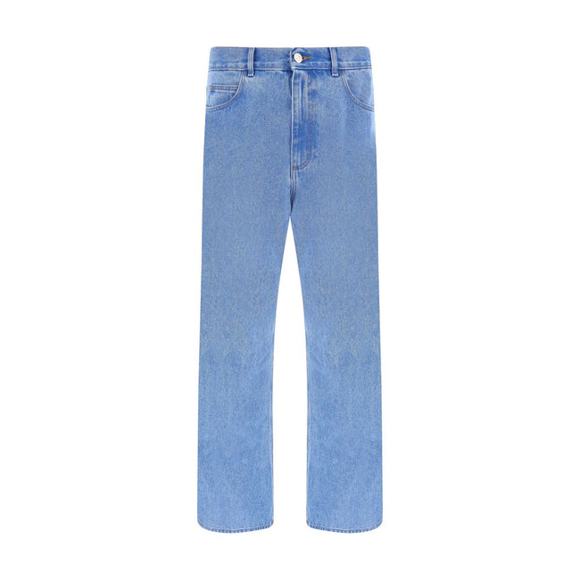 Marni Light Blue Cotton Straight-Leg Jeans