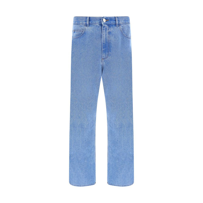 Marni Light Blue Cotton Straight-Leg Jeans
