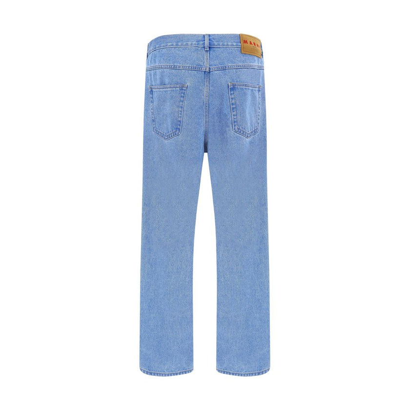 Marni Light Blue Cotton Straight-Leg Jeans
