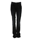 John Galliano Black Cotton Mid Waist Tapered Denim Jeans