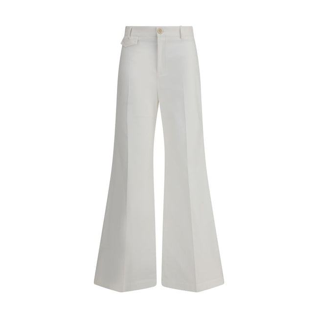Chloé White Cotton Flared Pants