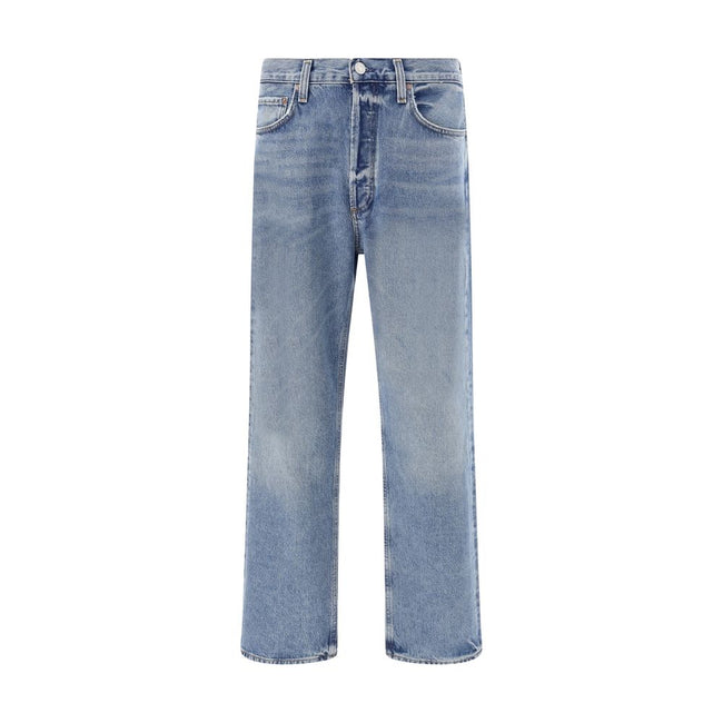 Agolde Light Blue Cotton Straight-Leg Jeans