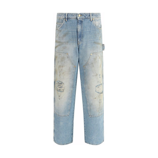 Golden Goose Light Blue Cotton Jeans Denim
