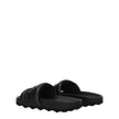 Off-White Black Leather Slippers