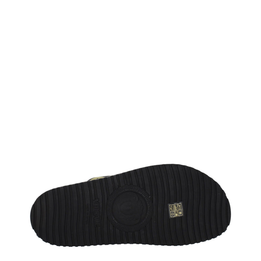 Versace Black Fabric Slippers