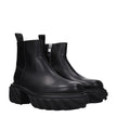 Off-White Black Leather Ankle Boots